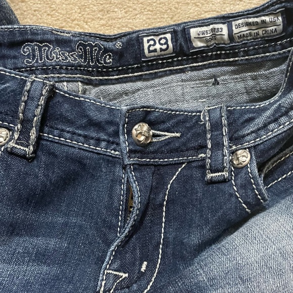 Miss Me Blue Boot Cut Jeans with Embroidered Pockets size 29 - Picture 2 of 6
